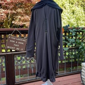 Vintage Sample Krakerz long cowl neck fleecy lined  M multi zip brown coat